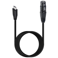Câble de microphone double canal USB Type-C vers XLR mâle/femelle avec gaine en PVC et blindage tressé 1m