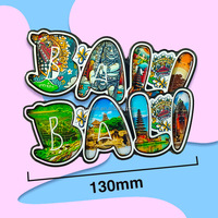 Magnet Kulkas Kayu Bali dengan Lem Kristal Lembut Suvenir Perjalanan Indonesia Bali Dekorasi Magnet Kulkas Hadiah