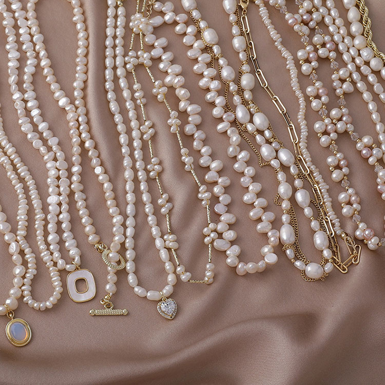 【TATIANA】Classy Fresh Water Pearl Necklace NZ2018〜2022SS Tatiana Smoky Quartz Freshwater Pearl Necklace – SKYE
