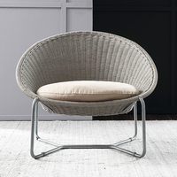 Fauteuil de jardin moderne en forme d'œuf pour extérieur, café en bord de mer, espace de loisirs, mobilier de patio, villa, café, en aluminium avec corde tressée