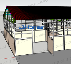 أستراليا القياسية الحصان مستقرة عالية الجودة أفضل الأسعار شعبية المحمولة HDPE أكشاك الحصان اسطبلات مؤقتة مع السقف - Product Image 1