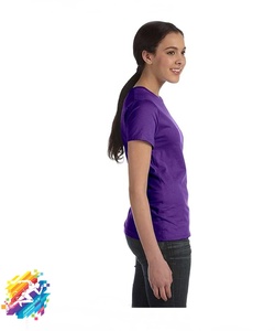 Camiseta Casual de Verano 2022 para Mujer, Cuello Redondo, Manga Corta, 100% Algodón, a Rayas, Transpirable - Product Image 3