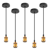 Kit de câblage DIY pour douille E26 E27, finition laiton antique minimaliste, support de lampe suspendue décoratif rétro en aluminium avec fil