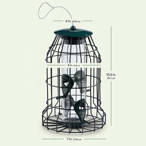 Vườn Hỗn hợp hạt giống chim trung chuyển kim loại sóc bằng chứng kim loại lồng treo chim trung chuyển với ống nhựa - Product Image 2