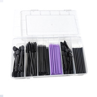 Kit d'outils de maquillage jetables six-en-un transfrontalier : pinceaux pour fard à paupières, lèvres, eye-liner, cils et bâtonnets de nettoyage