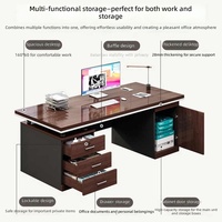 Ensemble bureau et chaise en bois KMJ, poste de travail simple et moderne, bureau d'ordinateur à domicile