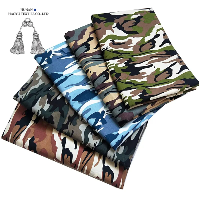 High quality top colorful blue green pink camo print ripstop cotton camouflage cotton fabric