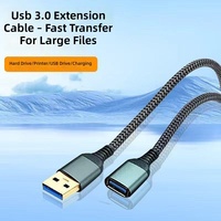 Câble d'extension USB 3.0 en nylon tressé IDEAL, 1m/2m/3m, longueur personnalisable, mâle vers femelle, charge rapide 5A, transfert de données 5 Gbps