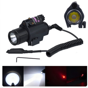 Lampe torche tactique avec laser rouge LED, fixation sous le crochet de la crosse de fusil, mise au point réglable, batterie rechargeable, utilisation en extérieur - Product Image 1