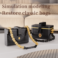 Mini Sac à Main de Luxe en Briques de Construction, Sac à Main Designer avec Coffret Cadeau Exquis, Ensemble de Sacs Tendance pour Filles, Cadeaux d'Anniversaire