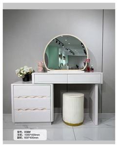 Set da toeletta bianco lussuoso con 6 cassetti, specchio illuminato con luci a LED, pannello rimovibile per <span class=keywords><strong>camera</strong></span> da letto, <span class=keywords><strong>mobili</strong></span> per hotel - Product Image 2