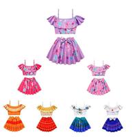 Nouvelle Collection 2022 : Ensemble Maillot de Bain et Robe Fantaisie Deux Pièces Princesse Mirabel Encanto Disney pour Filles – Polyester, Modèle TV