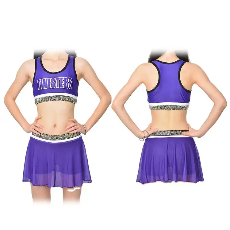 Bequeme Spandex Compression Cheer BHs und Shorts Günstige Mädchen Cheerleading Practice Wear
