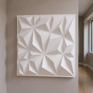 Paquete de 33 Paneles de Pared 3D de PVC de 11.81 X 11.81'' con Diseño de Diamante, Color Blanco Mate, Modernos, Resistentes a la Humedad, Cobertura de 32 Pies Cuadrados, para Uso Doméstico - Product Image 2