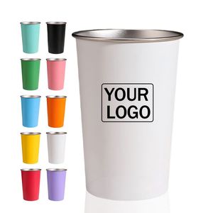 Taza Apilable de Acero Inoxidable de 350ml/500ml (12oz/17oz) para Promoción, con Logotipo Personalizado, de Pared Simple, para Camping, Venta al Por Mayor - Product Image 1