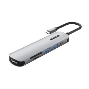 Estación de acoplamiento Usb C, adaptador divisor, Pd3.0, 100W, Hdtv, 4K, cargador, portátil, Notebook, 6 en 1, tipo C