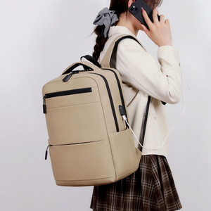 <b>Laptop</b> <b>Backpack</b> 15 Inches Water Repellent With Usb Charging Port Business Travel Use Khaki Color - Product Image 4