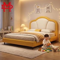 Lit moderne pour enfants XIYUAN, revêtement en cuir véritable, structure en bois massif, écologique, durable, panneau en bois massif, plusieurs tailles
