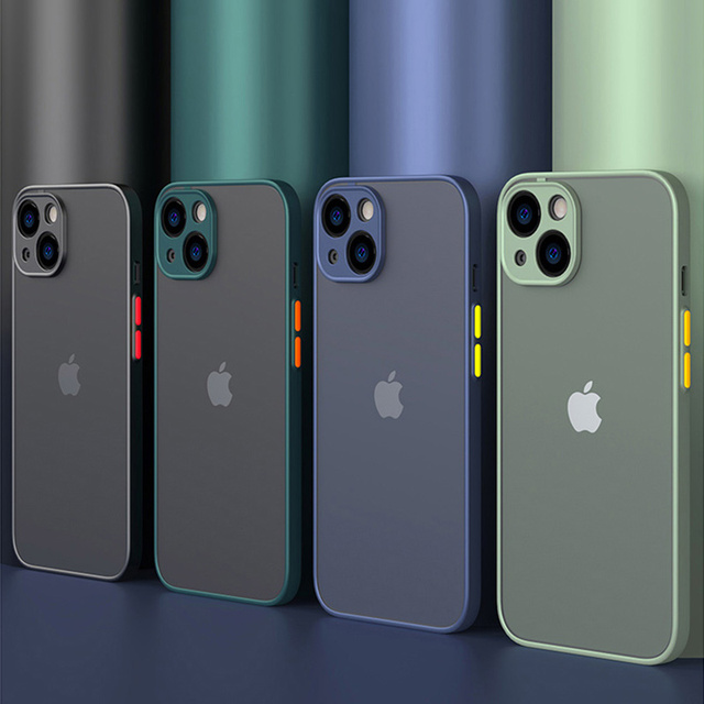 Camera Protection Translucent Frosted Matte Phone Case Cover for iPhone 16 15 14 13 12 11 Pro Max X XS XR 7 8 Plus