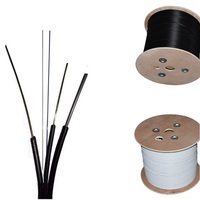 FTTH 1-12 Colores Fibers with Two FRP Self-supporting Covered Wire Cable Single Mode G652D/G657A1 Fiber Optic Cable
