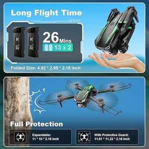 โดรนติดกล้อง 1080P HD FPV มอเตอร์ไร้แปรงถ่าน ควอดคอปเตอร์บังคับวิทยุ พับเก็บได้ สำหรับเด็ก ผู้ใหญ่ มือใหม่ ถ่ายเซลฟี่ด้วยท่าทาง ตั้งค่าจุดหมาย - Product Image 3