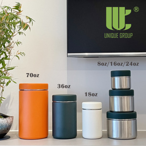 Boîte de rangement hermétique en acier inoxydable 100 % alimentaire, empilable, pour les voyages, la salle de sport, les compléments nutritionnels, les poudres de collagène, la créatine - Product Image 1