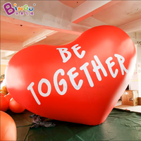 Ballon publicitaire géant gonflable en forme de cœur pour la Saint-Valentin, idéal pour la décoration de mariages et de fêtes