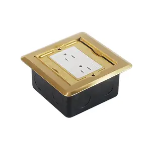 Brass Alloy Floor Mounted Duplex Receptacle Outlet With Electrical Box/hidden American Style Recessed Floor Mounted box