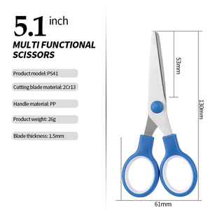 Tesoura Doméstica de Aço Inoxidável DIY com Cabo PS, Multiuso, Corte com Borda Parcialmente Serrilhada - Product Image 6