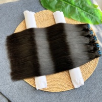 Extensions de Cheveux Naturels Brésiliens 100% Noirs, Lisses Type Yaki, Grade 12A, en Paquets