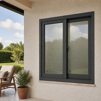 Fenêtre coulissante en aluminium, cadre de fenêtre en verre, fenêtre en aluminium avec revêtement en poudre pour balcon