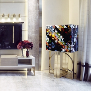 Boca do <span class=keywords><strong>Lobo</strong></span> sala de estar de lujo Almacenamiento de vino armario lateral mesa de consola - Product Image 5