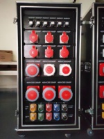 Boîte de distribution électrique professionnelle triphasée PHLTD avec armoire de distribution et prise de courant, en coffret de transport