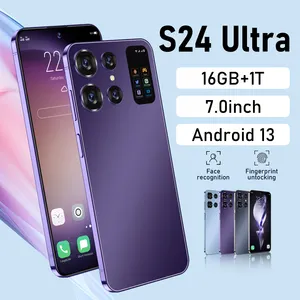 Smartphone 5G vídeo original de venda quente OEM S24 ultra 16GB + 1TB desbloqueado com tela cheia de 7,3 polegadas