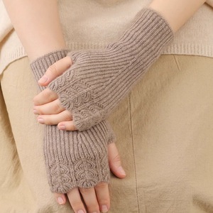 Mitaines sans doigts en cachemire pur, 100% laine mérinos, tricotées, avec logo personnalisé, pour femmes et filles - Product Image 3