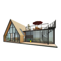 Structure triangulaire en acier et bois de conception moderne européenne Maison pour hôtel ou carport