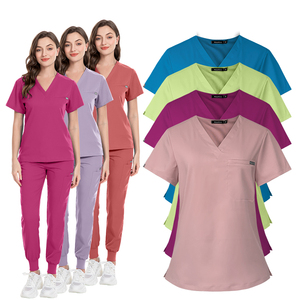 Seragam Perawat Jogger Spandex Elastis Tinggi 2025 Kedatangan Baru Rayon Kustom Bordir Personal Scrub Medis Perawatan Kesehatan - Product Image 4