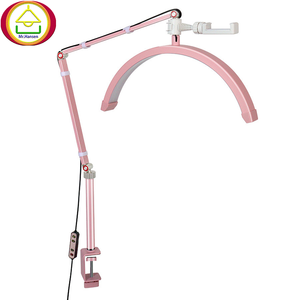 Lampe LED professionnelle pour tatouage de cils de salon, 16 pouces de haut, 3 couleurs, intensité réglable, design demi-<span class=keywords><strong>lune</strong></span> noir et blanc - Product Image 1