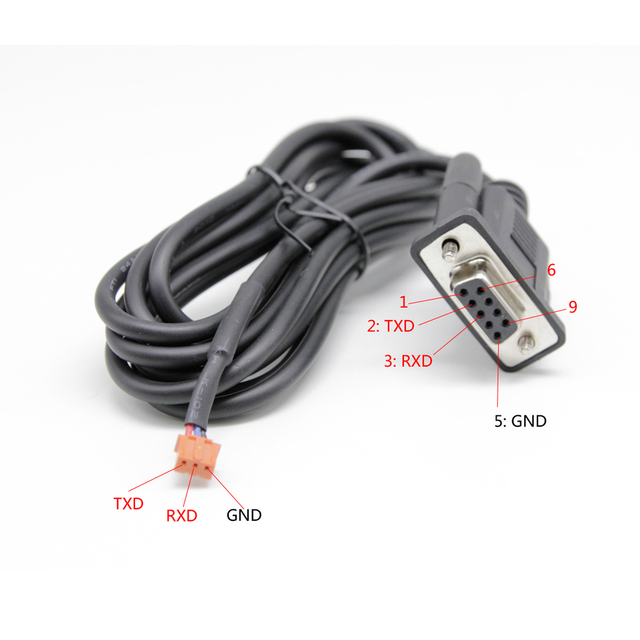 RS232 DB9 female to Dupont 3P 2.0mm female 1.5m data cable
