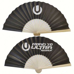 2Sides Custom Printing Fabric Foldable Hand Held Fan Bamboo Fan - Product Image 3