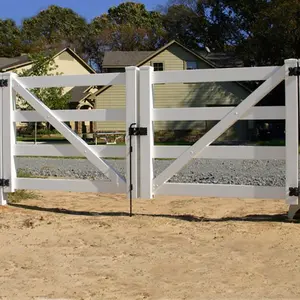 FENTECH kualitas terbaik 4 rel PVC vinil pagar peternakan kuda