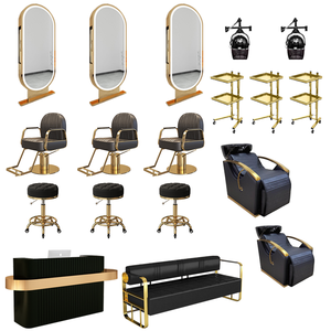 Ensemble de meubles pour coiffure <span class=keywords><strong>Salon</strong></span> de coiffure Chaise de barbier pour le lavage des cheveux Ensemble à roulettes Chaise de barbier Équipement et mobilier de <span class=keywords><strong>salon</strong></span> anciens - Product Image 4