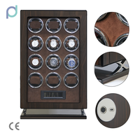 Boîte à remontoir de montre automatique de luxe sur mesure à 12 rotations, en bois, avec mouvement 8215