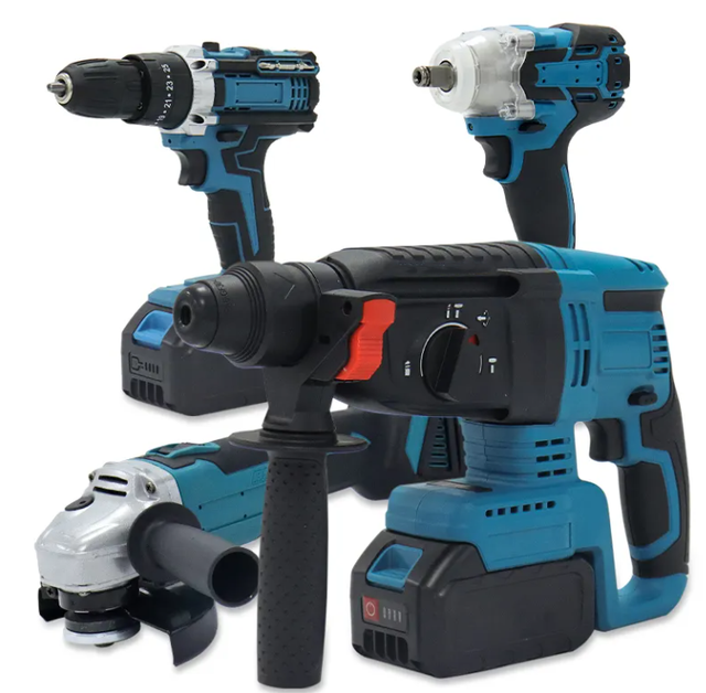 Industrial Cordless Tool Combo Kits 20v Impact Hammer Drill Cordless Power Tool Set