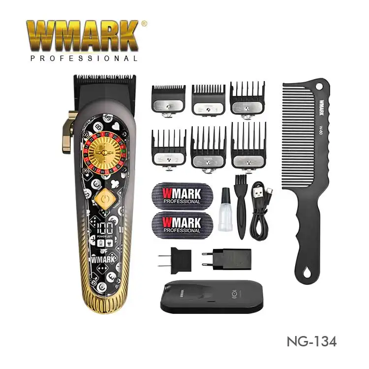 WMARK-Cortadora de pelo para hombre, cortadora de pelo eléctrica recargable con carga inalámbrica y sensor, venta al por mayor, para salón de peluquería