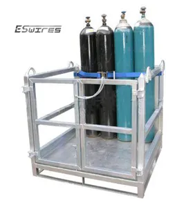 Galvanised Forklift Oxygen Propane Storage Lifting Cage For Gas Cylinders Bottles