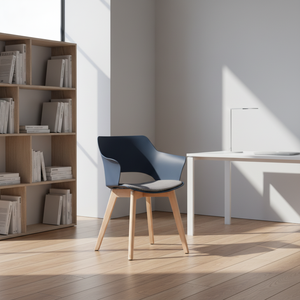 Nouvelle Chaise de Salle à Manger en Plastique à Dossier Haut avec Pieds en <span class=keywords><strong>Bois</strong></span>, Idéale pour Restaurants, Cafés, Bureaux et Chambres – Design Moderne et Abordable - Product Image 3