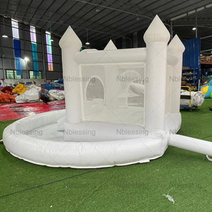 White Wedding Indoor Outdoor <b>Inflatable</b> Castle House Jumping Trampoline White <b>Inflatable</b> Castle White <b>Inflatable</b> Castle White We - Product Image 5
