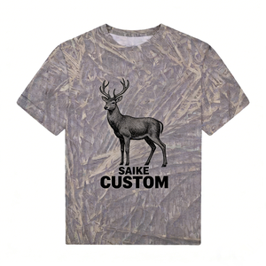 사용자 정의 저항 울트라 소프트 하이킹 티셔츠 통기성 컴포트 스트레치 소재 씻어 사냥 카모 티셔츠 낚시 셔츠 - Product Image 2