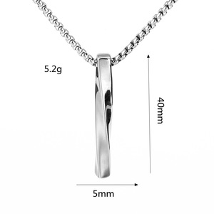 Geometric Asymmetry Stainless Steel Men's Pendant Necklace Long <b>Titanium</b> Steel <b>Chain</b> Fashion Jewelry - Product Image 5
